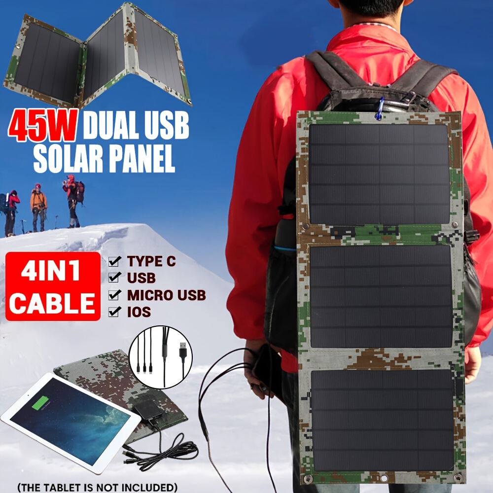 Cargador solar Portatil De Bateria 2.USB Dual Para Celulares table