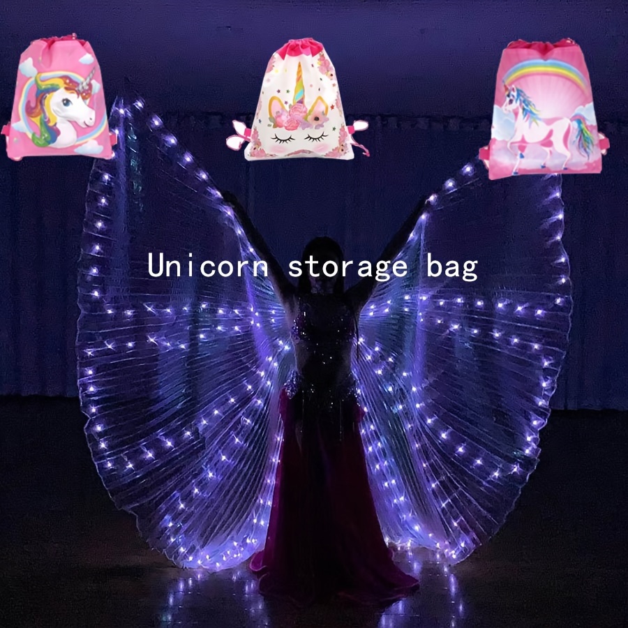 Luces LED Isis Wings con luz brillante, para carnaval, Halloween, alas de  mariposa con varillas telescópicas