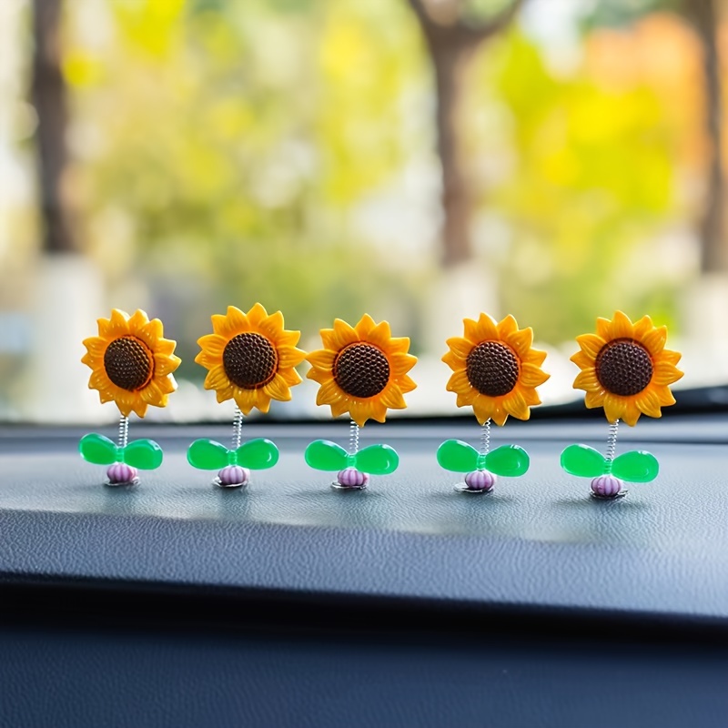 Kreative Auto-Innenraumdekoration Auto-Solar-Schaukel Sonnenblume