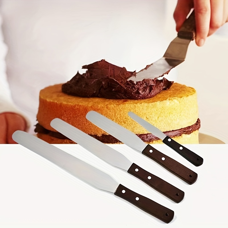 Spatule Coudee Patisserie Lot de 3, Glaçage Gâteaux Spatule Décalée en  Acier Inoxydable avec Poignée en