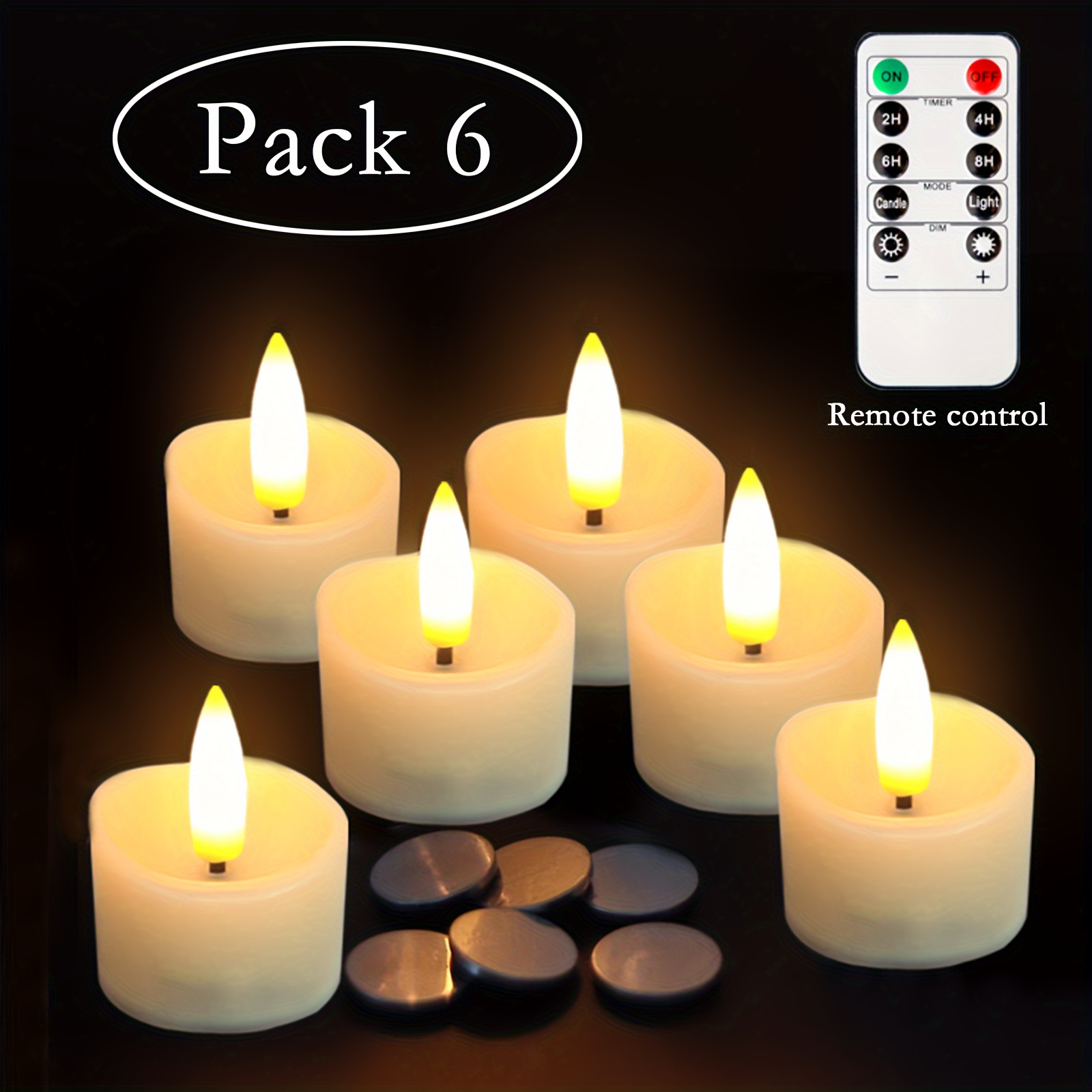 Kcbbe 24 pièces LED bougies chauffe-plat vacillantes sans flamme