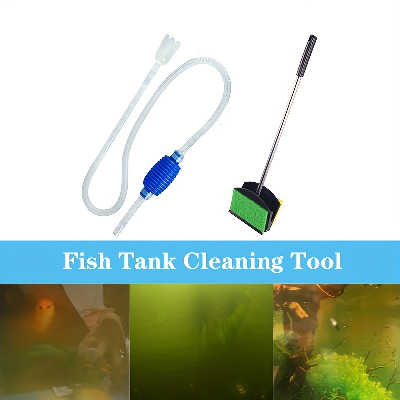 Aquarium Siphon Fish Tank Syphon Aspirateur Pompe Filtre de changement  d'eau semi-automatique