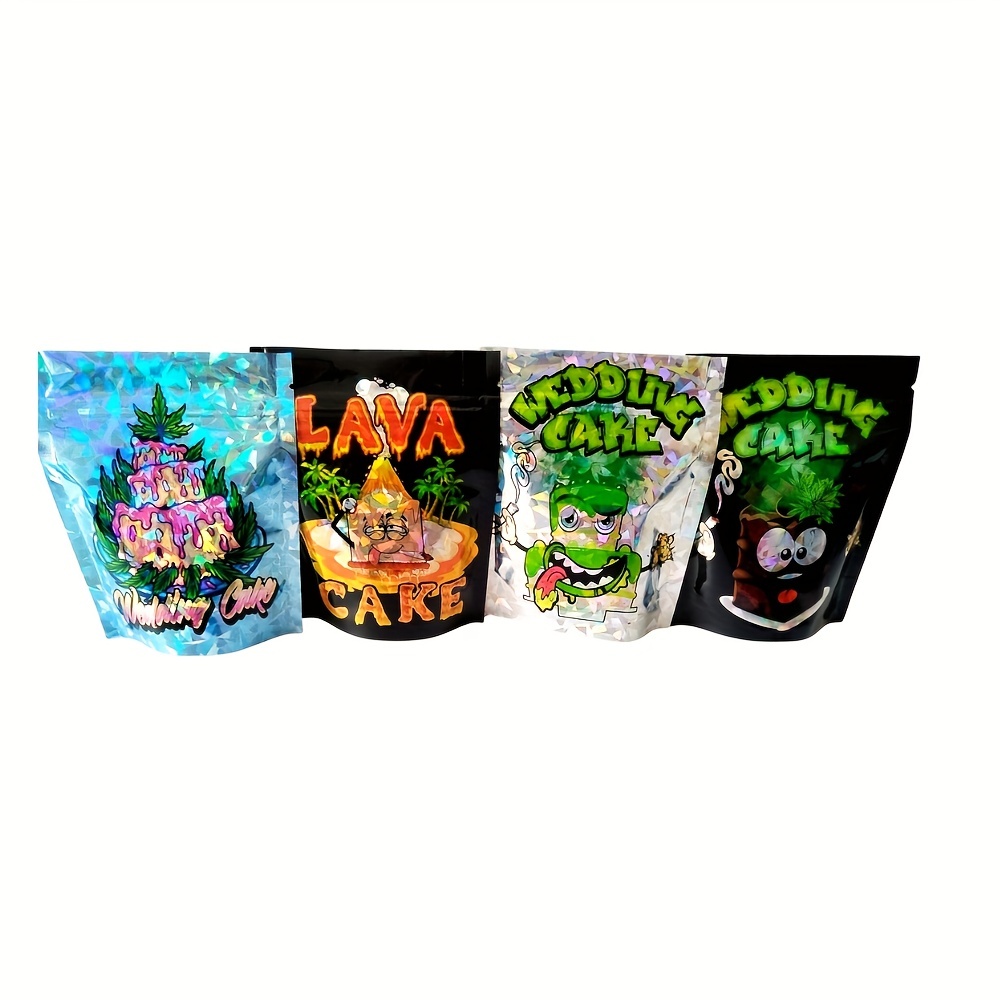 Cartoon Printed Mylar Bag 50 Pack Resealable Reusable Smell Proof Food  Pouch Storage Bag With Zipper 3.5 by 5 Inch 