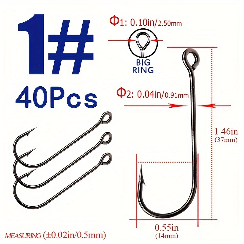 Image of 4-pack Of Barbed Mudfish Fishing Hooks Designed For Stream Fishing, Featuring Crooked Mouths And Holes, Suitable For Rock Fishing And Fishing