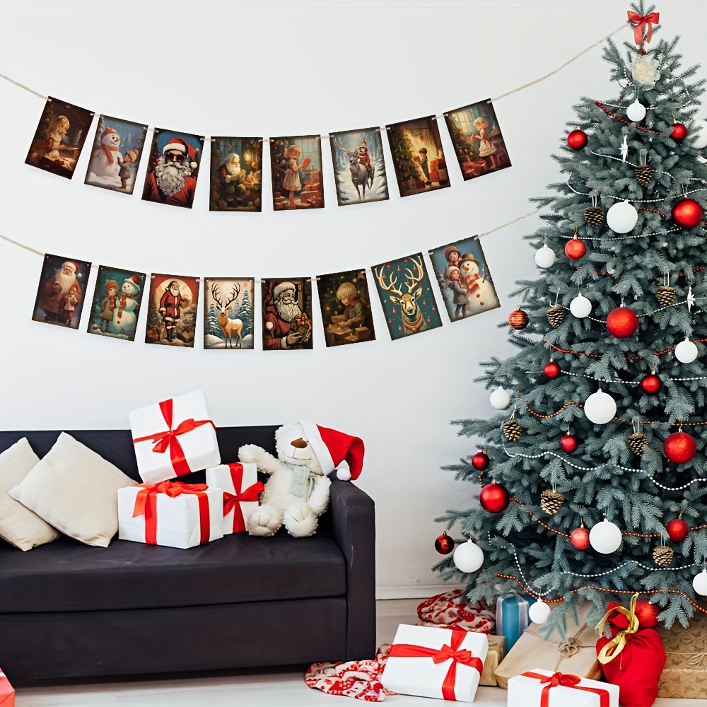 Christmas Banner, Vintage Xmas Decorations, Christmas Decorations