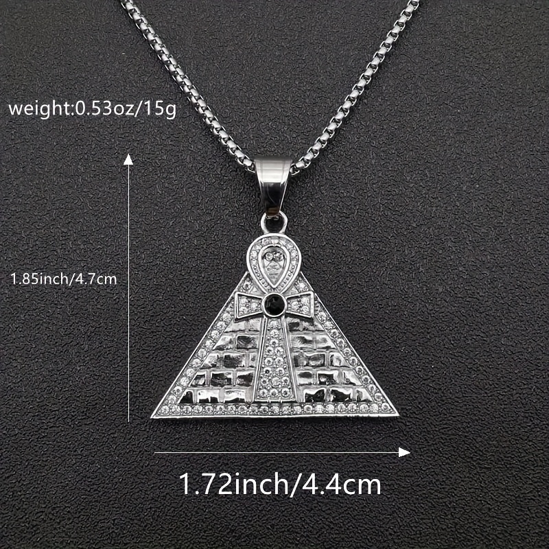 Hip Hop Ancient Egyptian Moissanite Pendant Necklace Chain Punk