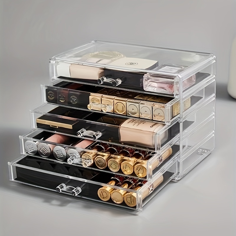  Clear Drawer Organizers Stackable 2 Drawers Acrylic Makeup  Organizers under the sink organizer bathroom For Jewelry Hair Accessories  Nail Polish Lipstick Make up Marker Pen Medicine Organizing : Beauty &  Personal