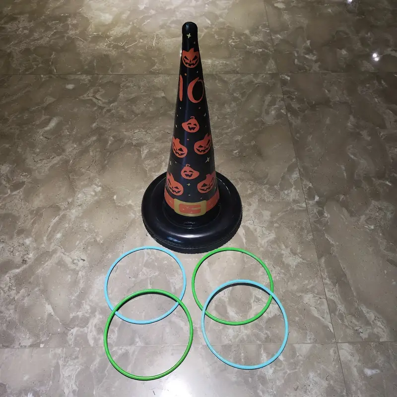 halloween ring toss game 1 inflatable witch hat with 10 plastic rings and pump super fun halloween games for kids adults party supplies christmas halloween thanksgiving gift details 4