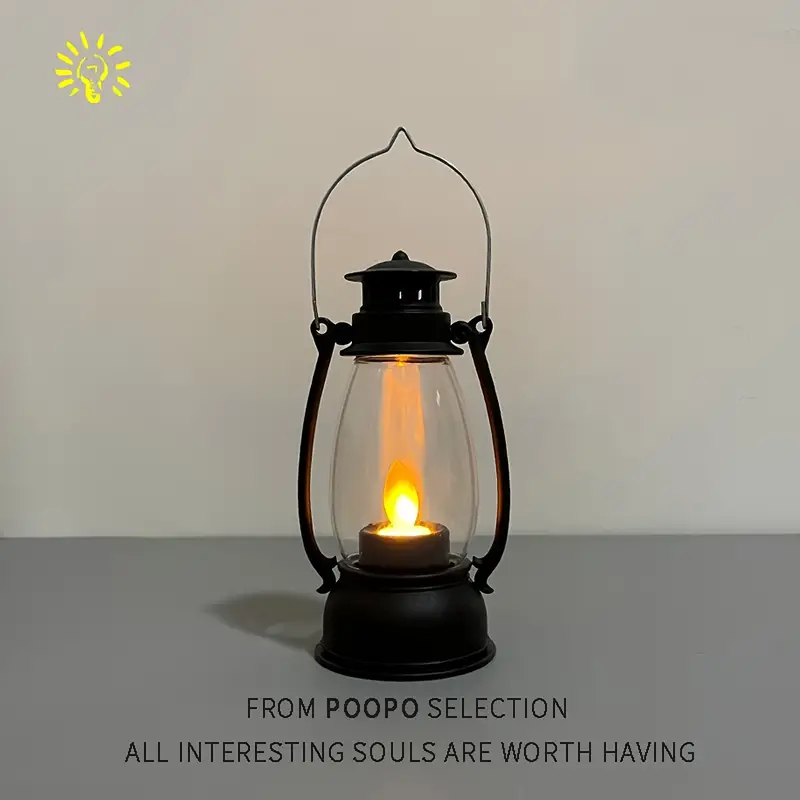 Mini Vintage Horselight Portable Wind Light, Small Night Light Atmosphere Candle Light, LED Swinging Candle Light, LH003LED Swing Light, Hanging Light (With 3*AG13 Battery Powered) details 0