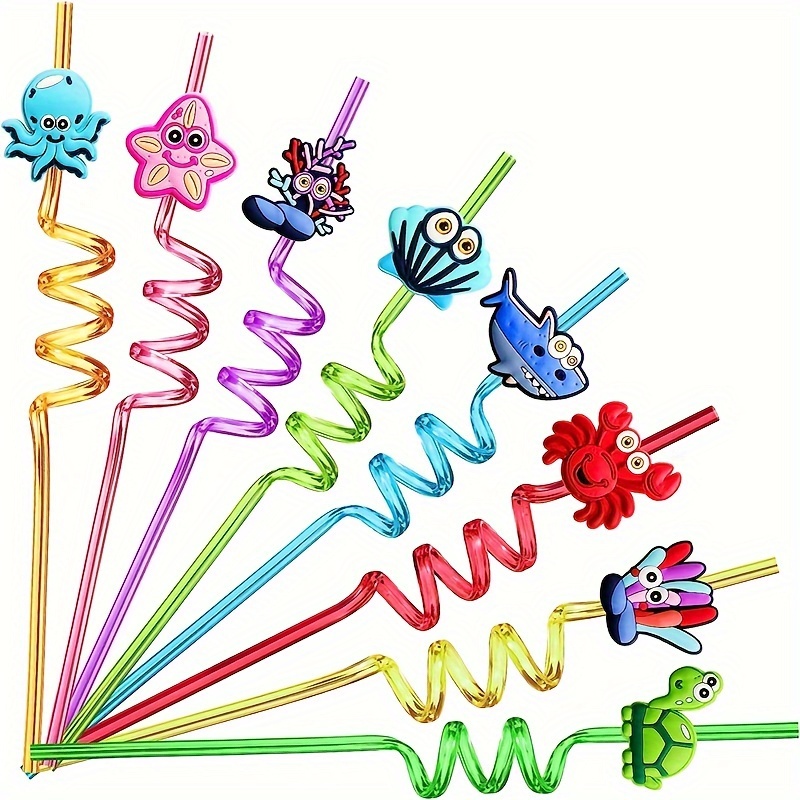 Rainbow Plastic Silly Straws Crazy Reusable Drinking Straws Crazy Straws  For Kids Silly Straws Heart-shaped 