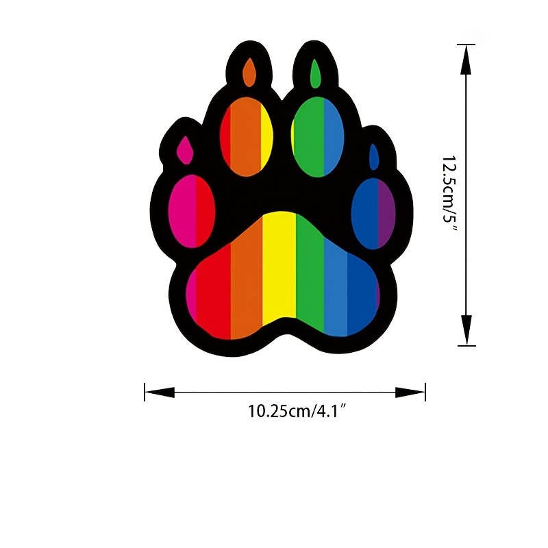1 x Regenbogen-Friedenszeichen-Handgeste oder Hundepfoten-Vinyl-Aufkleber,  Autoaufkleber