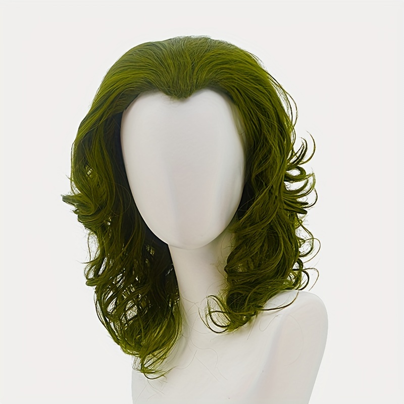 Green Short Curly Clown Wig for Halloween Cosplay Party