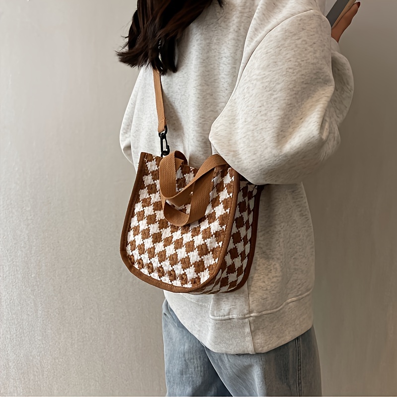 Geometric Pattern Fashionable Pu Shell Crossbody Bag