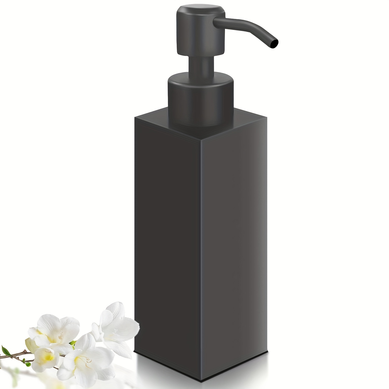 Refillable Soap Dispenser With Matte Black Liquid Pump - Temu