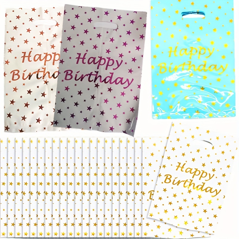 25 bolsas de recuerdos de fiesta, bolsas de dulces de cumpleaños,  bolsas de regalo para fiesta de cumpleaños de niños, bolsas de botín para  fiesta de cumpleaños de niños con patrón