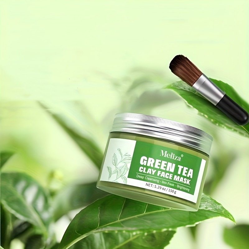 150g green tea matcha facial mud mask with aloe vera deep cleaning hydrating and relaxing volcanic clay facial mask details 1