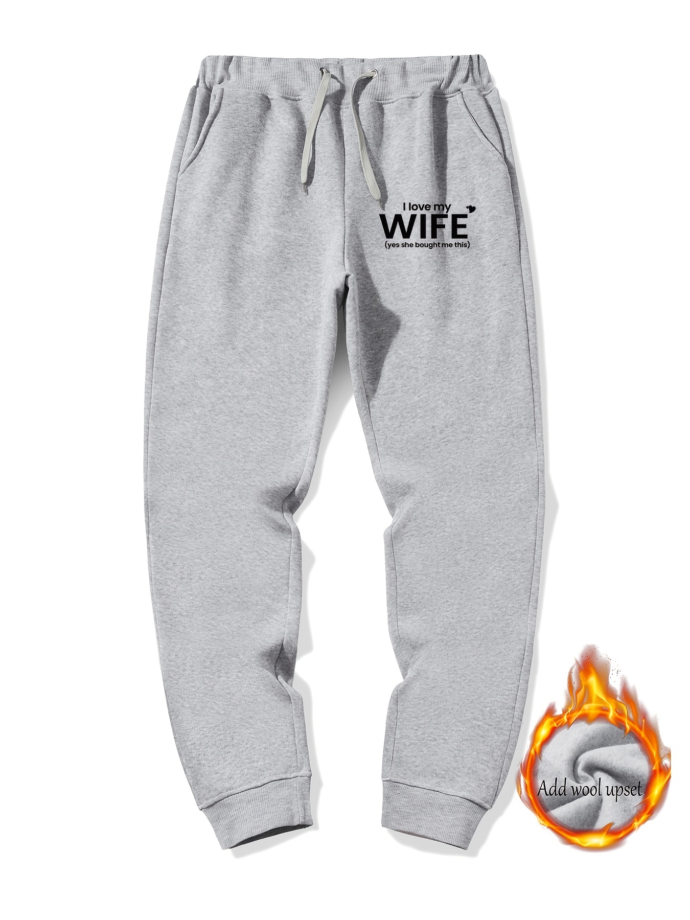 Men's Casual Winter Alphabet Print Jogger Pants