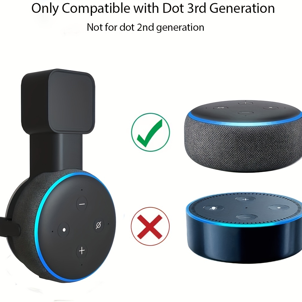 1pc Supporto A Parete Nero, Supporto A Parete Per Echo Dot Di Terza  Generazione, Supporto Per La Presa Per Altoparlanti Intelligenti Alexa  Smart Home