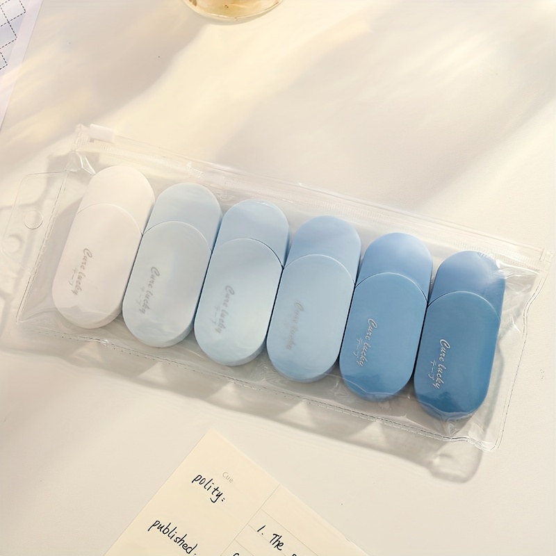 6pcs Gradient Correction Strip Japanese Mori Series Mute Large Capacity Statione