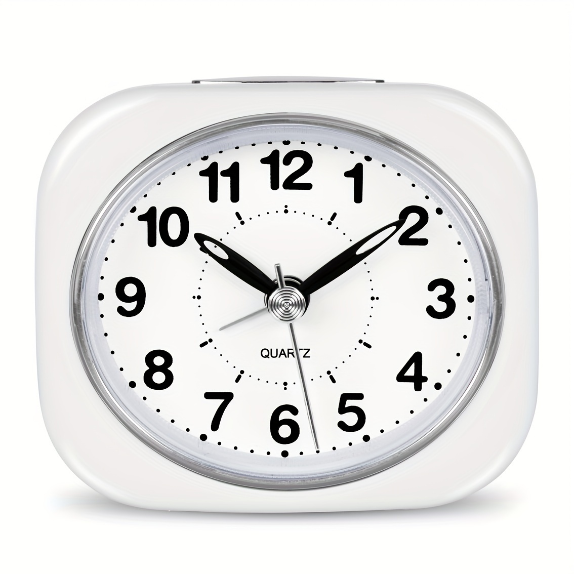 Reloj despertador analógico silencioso sin tictac, pequeño reloj