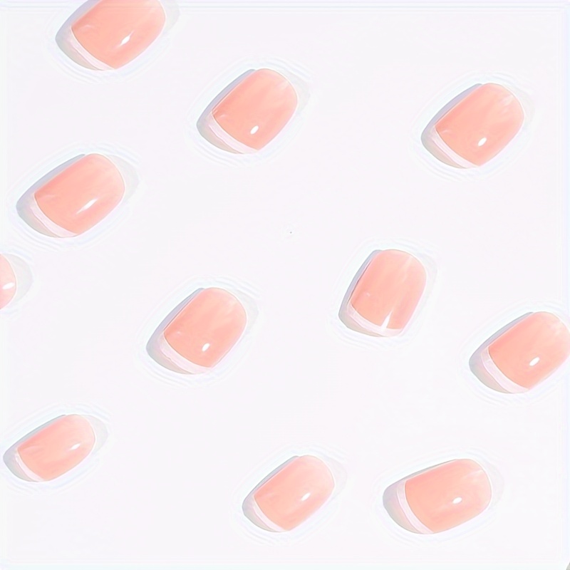 24pcs nude press on nails short oval fake nails solid color false acrylic nails full cover glossy reusable stick on nails simple fashionable glue on nails for women girls work life nail supplies decorations details 0