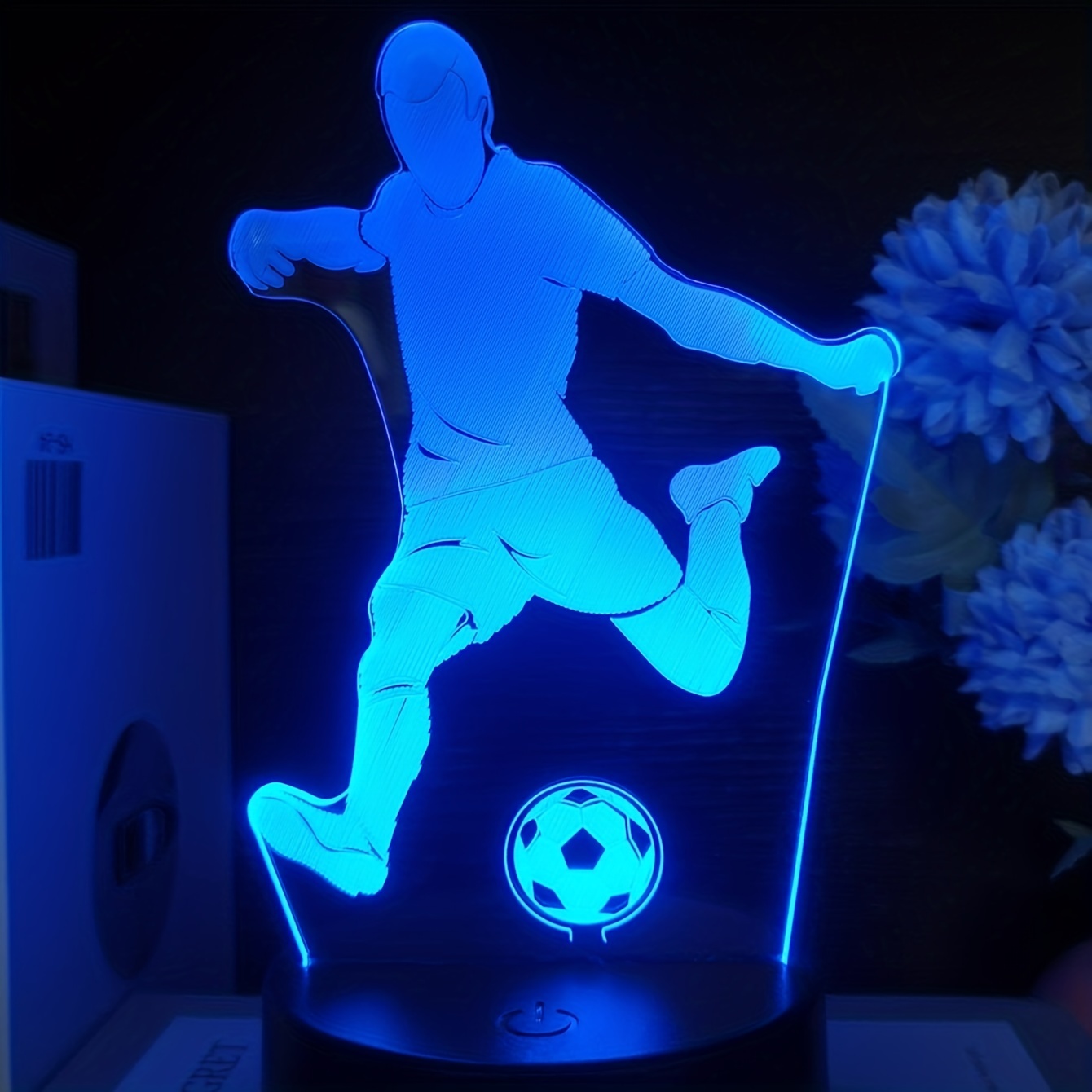 1 Peça Jogador De Futebol Chutando Ação 3d Lâmpada De Luz Noturna Com 16  Cores Mudando Base Rachada Ou 7 Cores Mudando Base Preta Para Sala De  Estar, Quarto Presente Criativo Para