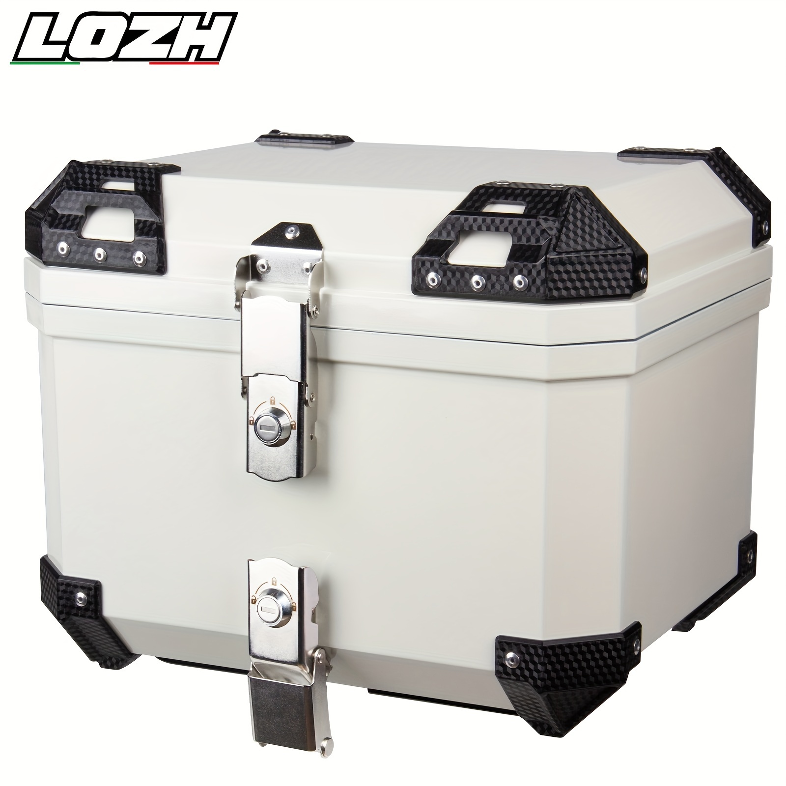 HOMCOM 52L boîte de queue de moto top case moto coffre porte-casque bagages  casque support de montage de stockage avec clés 