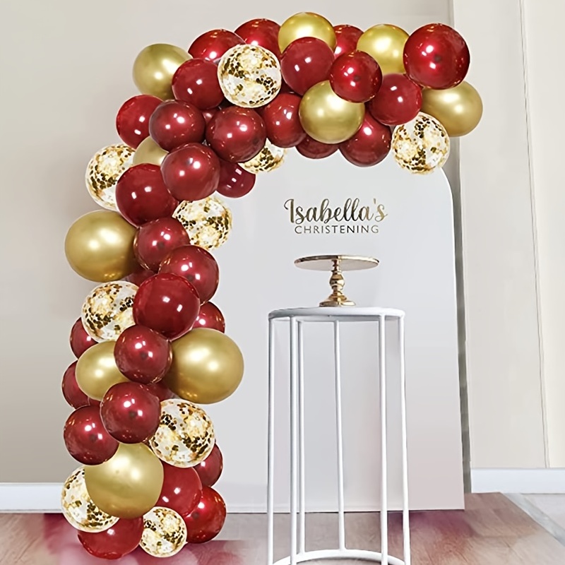 Globos rojos, kit de arco de guirnalda de globos de 106 piezas, globos  rojos y dorados para cumpleaños, boda, despedida de soltera, compromiso
