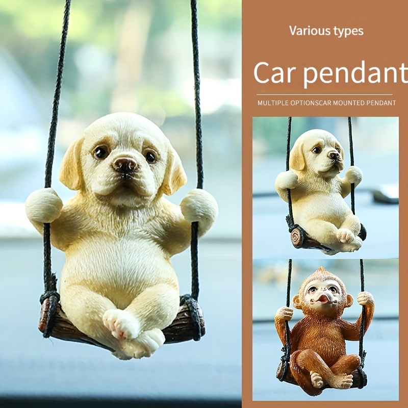 Cute Dog and Monkey Car Hanging Ornament - Perfect Interior Mirror  Decoration for Your Home!