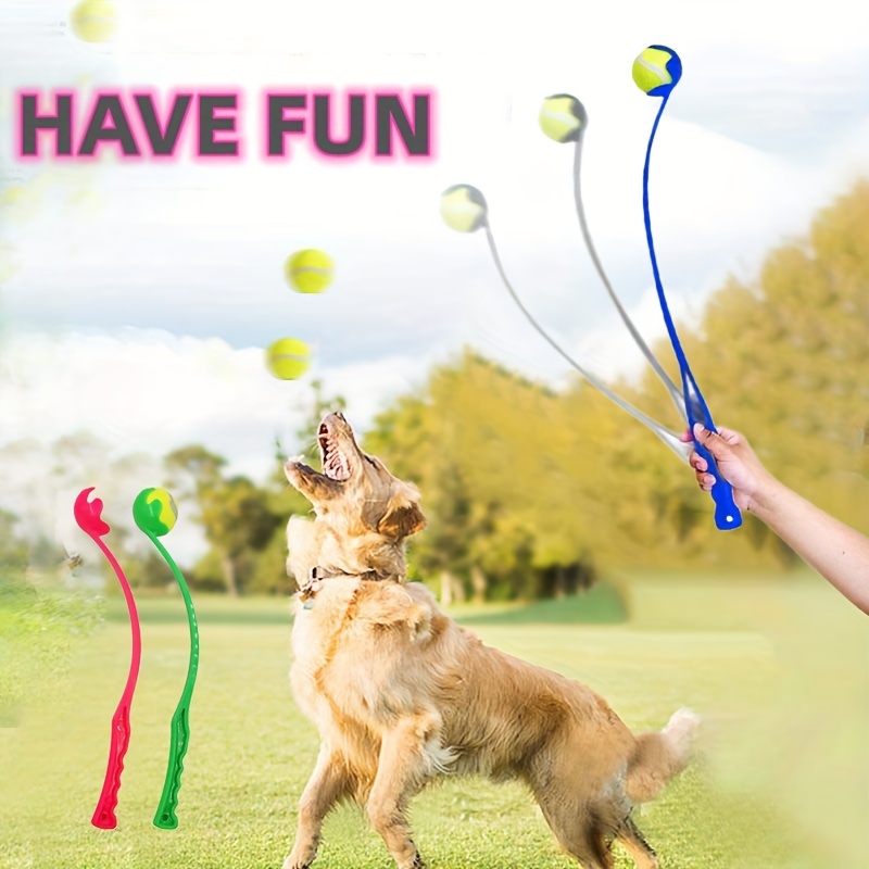 

Dog Ball Launcher, Interactive Fetch Stick, Pet Training Exercise Toy, Durable Outdoor Play Tool With Comfort Grip, Fun For Dogs