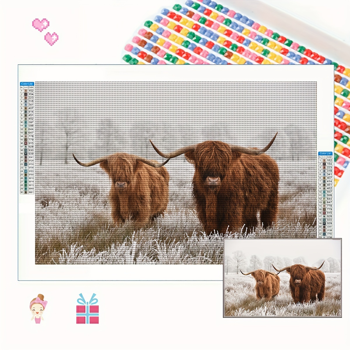 Large Size Frameless Diy 5d Artificial Diamond Painting Set Two-dimensional  Cute Cow Diamond Painting Full Drill Diamond Art Embroidery Cross Stitch  Picture Diamond Painting Art Craft For Wall Decoration - Temu