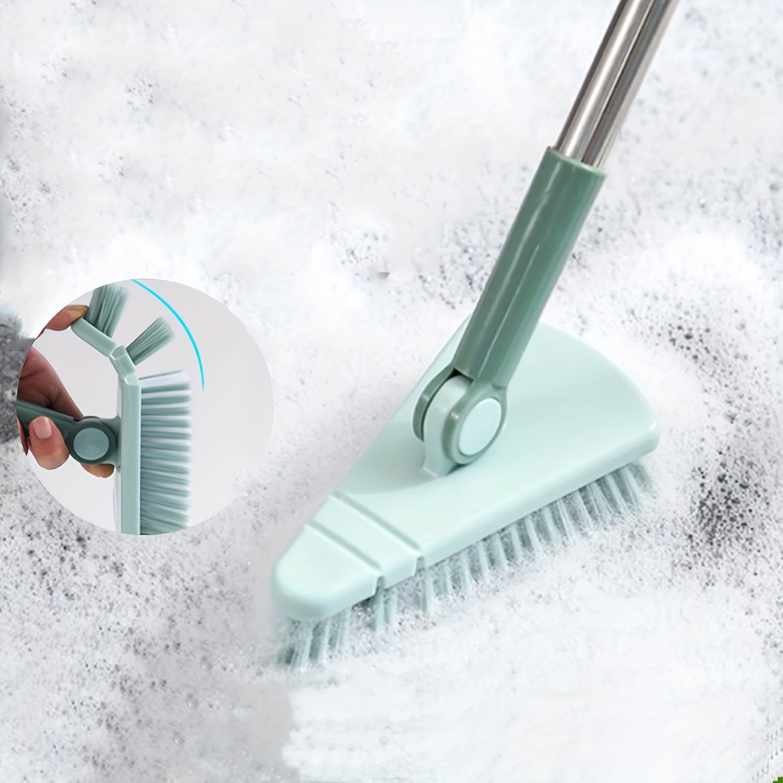 Petite brosse de nettoyage de sol légère avec long manche pour baignoires  sur les plans de travail à la maison