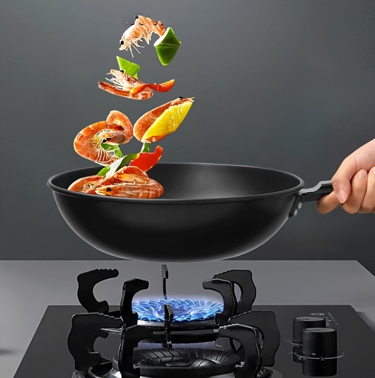 1pc, Non-Stick Cast Iron Skillet, 30cm/11.81'' Woks & Stir-Fry Pans,  Griddle, Chef's Pans, For Gas Stove Top And Induction Cooker, PFOA Free,  Cookware