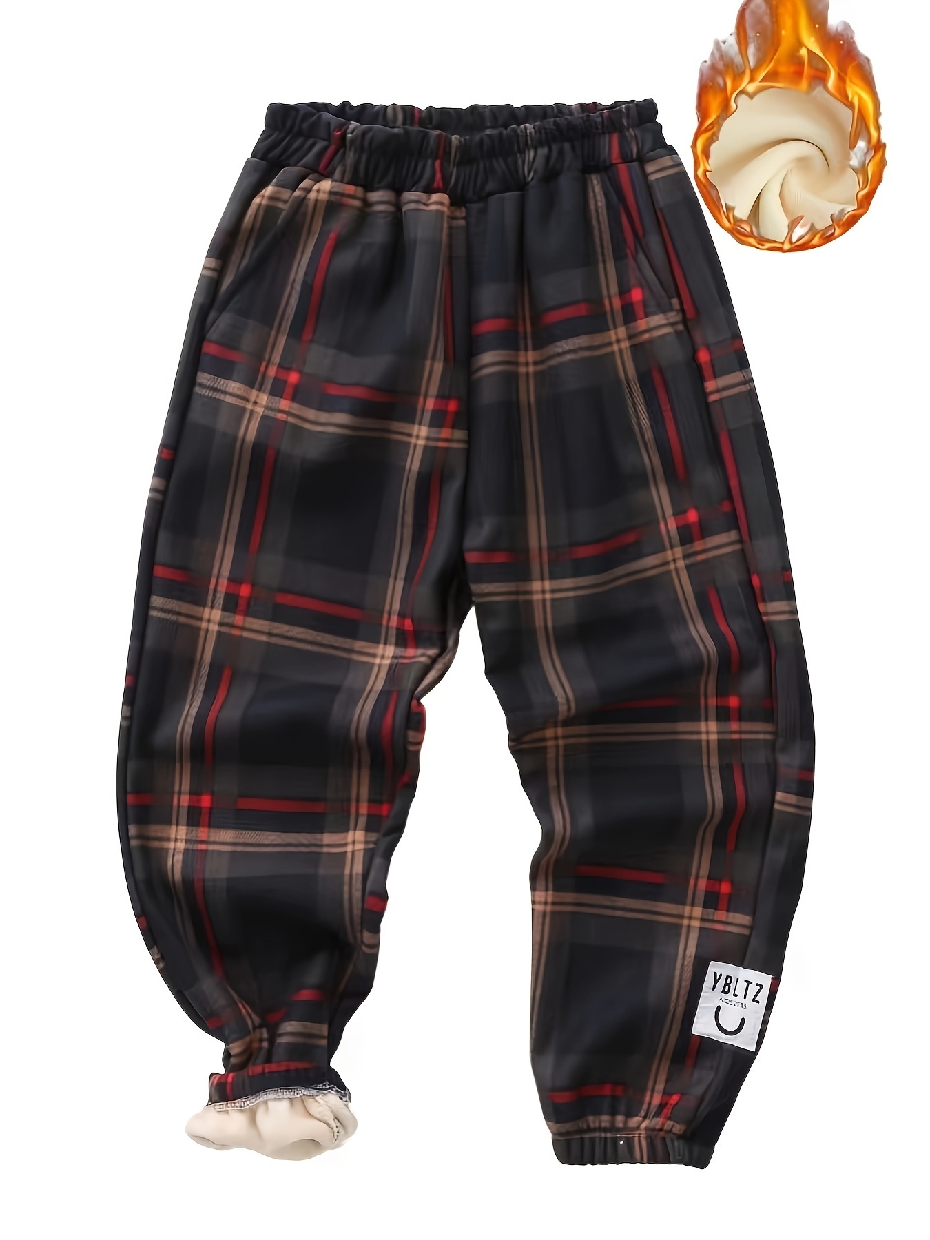 Men's Casual Warm Fleece Retro Plaid Pajama Pants Clothes - Temu Canada