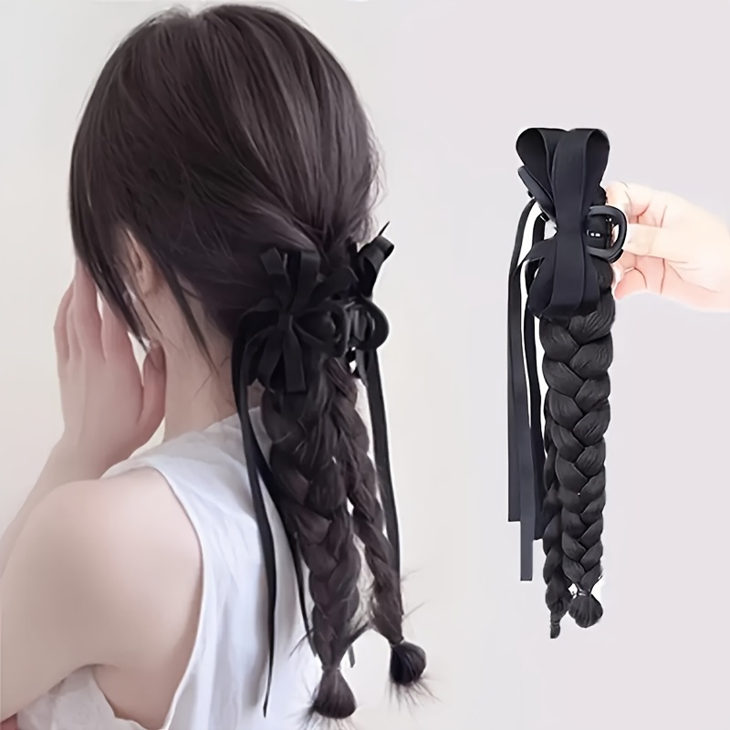 Claw Ponytail Braided Ponytail Extensions Synthetic Clip In - Temu New  Zealand