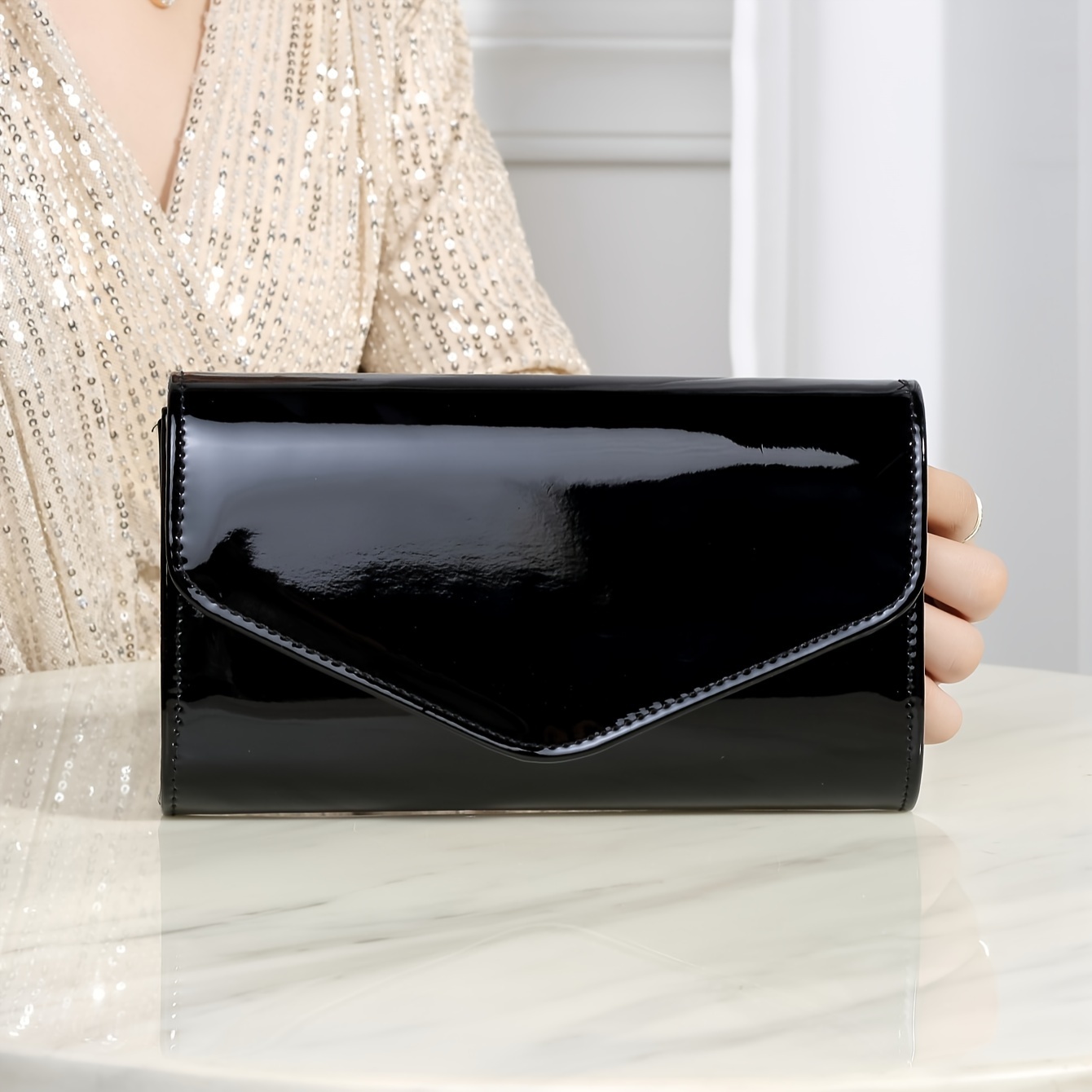 

Elegant Envelope Dinner Bag, Classic Banquet Clutch Purse, Women's Formal Bag For Wedding Party Prom