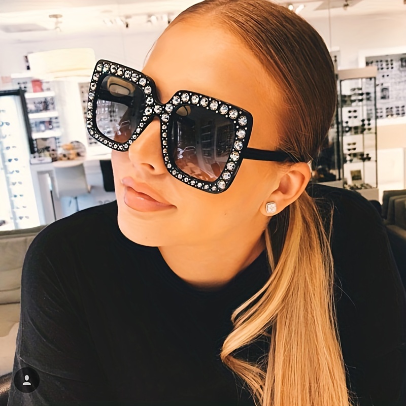 Gafas Sol Moda Mujer Gafas Sol Cuadradas Gran Tamaño Diseño - Temu