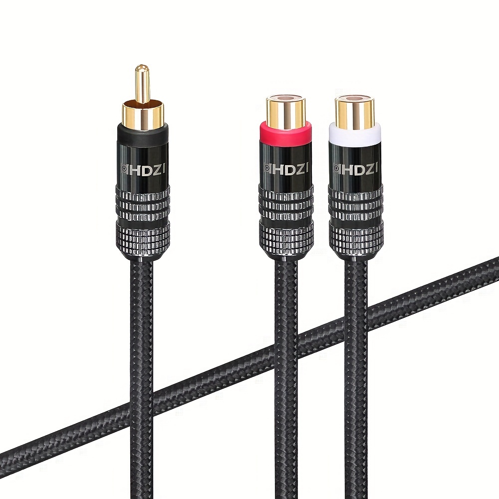 2 Uds Macho 2 Hembra Rca Cable Adaptador Altavoces Audio Cable