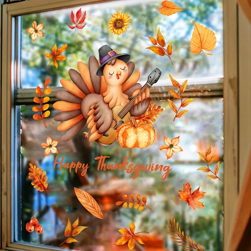 Thanksgiving Glass Wall Sticker Stick on Mirrors for Wall, Size: One Size