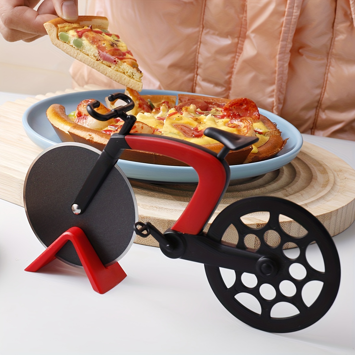 Cortador De Pizza De Acero Inoxidable Con Forma De Bicicleta - Temu