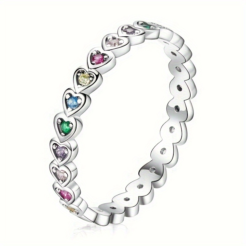 Coquette Style Eternity Ring with Cute Heart Design
