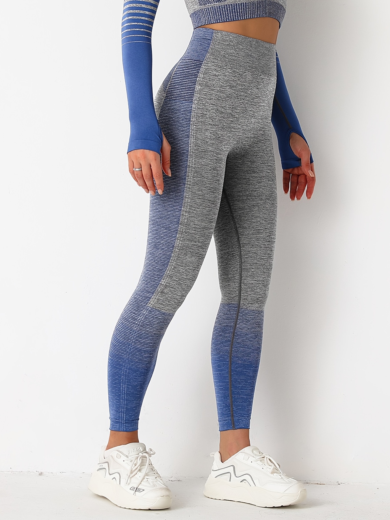 Ombre Quick Drying Sports Leggings High Elastic Workout - Temu