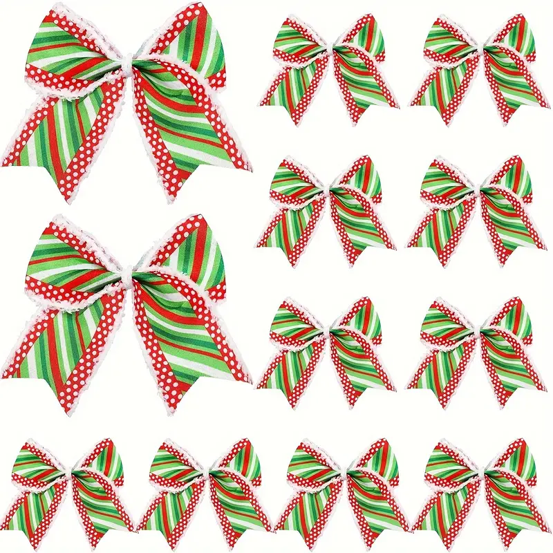 Christmas Bows Large Wreath Bow Green White And Red - Temu