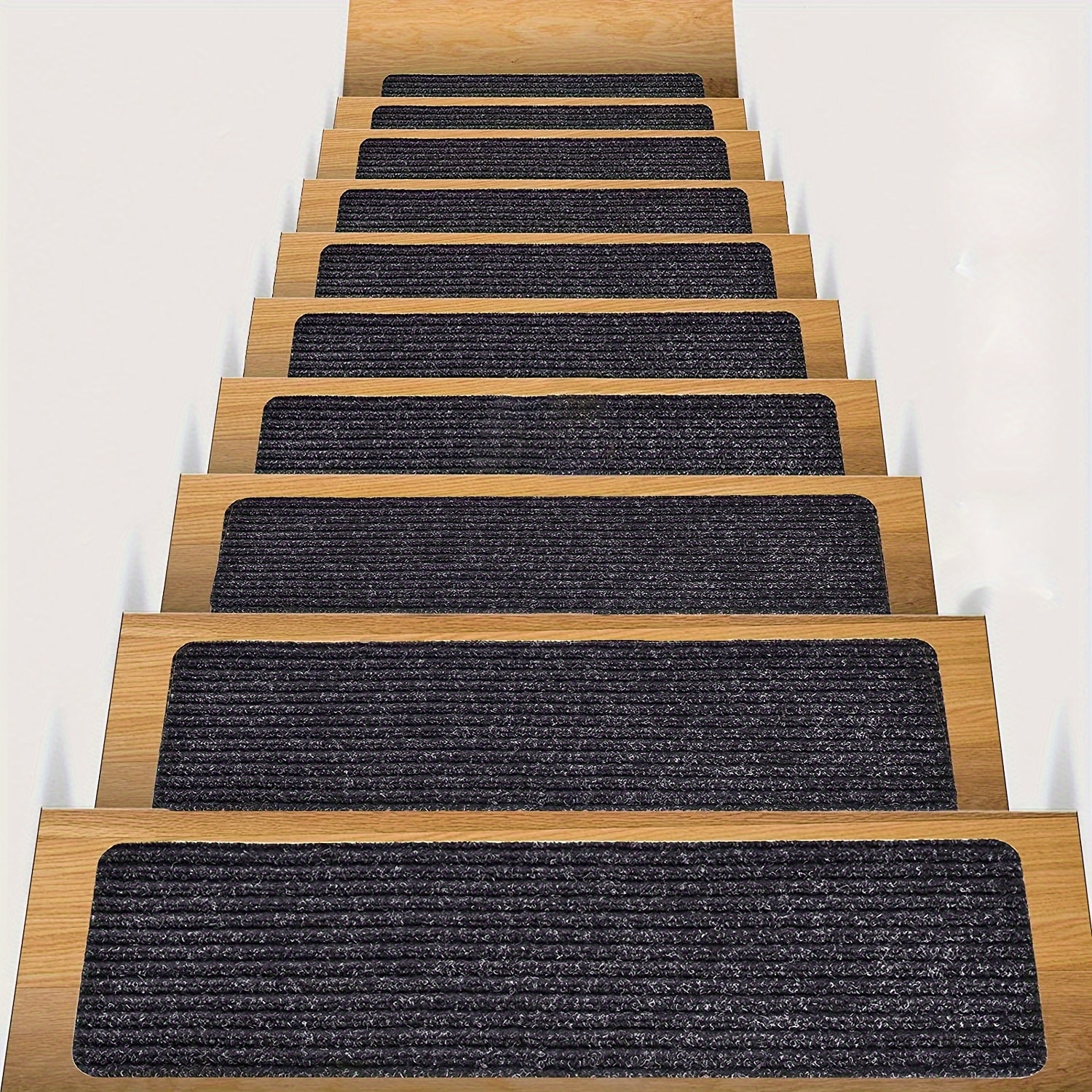 15 piezas de alfombras para escaleras, corredores para escaleras  interiores, cinta protectora para escaleras, alfombra antideslizante,  peldaños para Gris Macarena Escalones