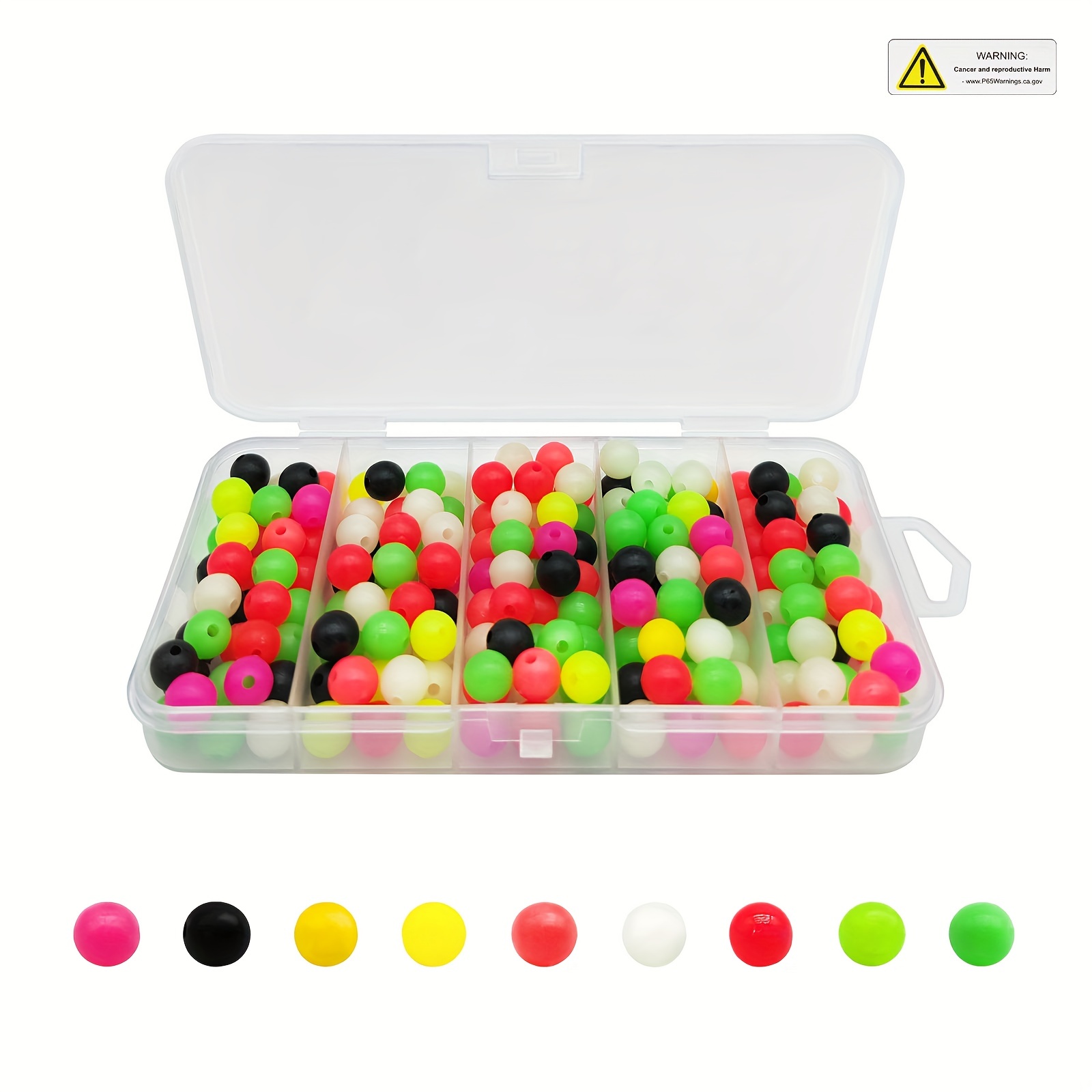Glow Fishing Beads Assorted Kit - 1000pcs/box Luminous Soft Plastic Fishing  Beads Oval Round Fluorescent Egg