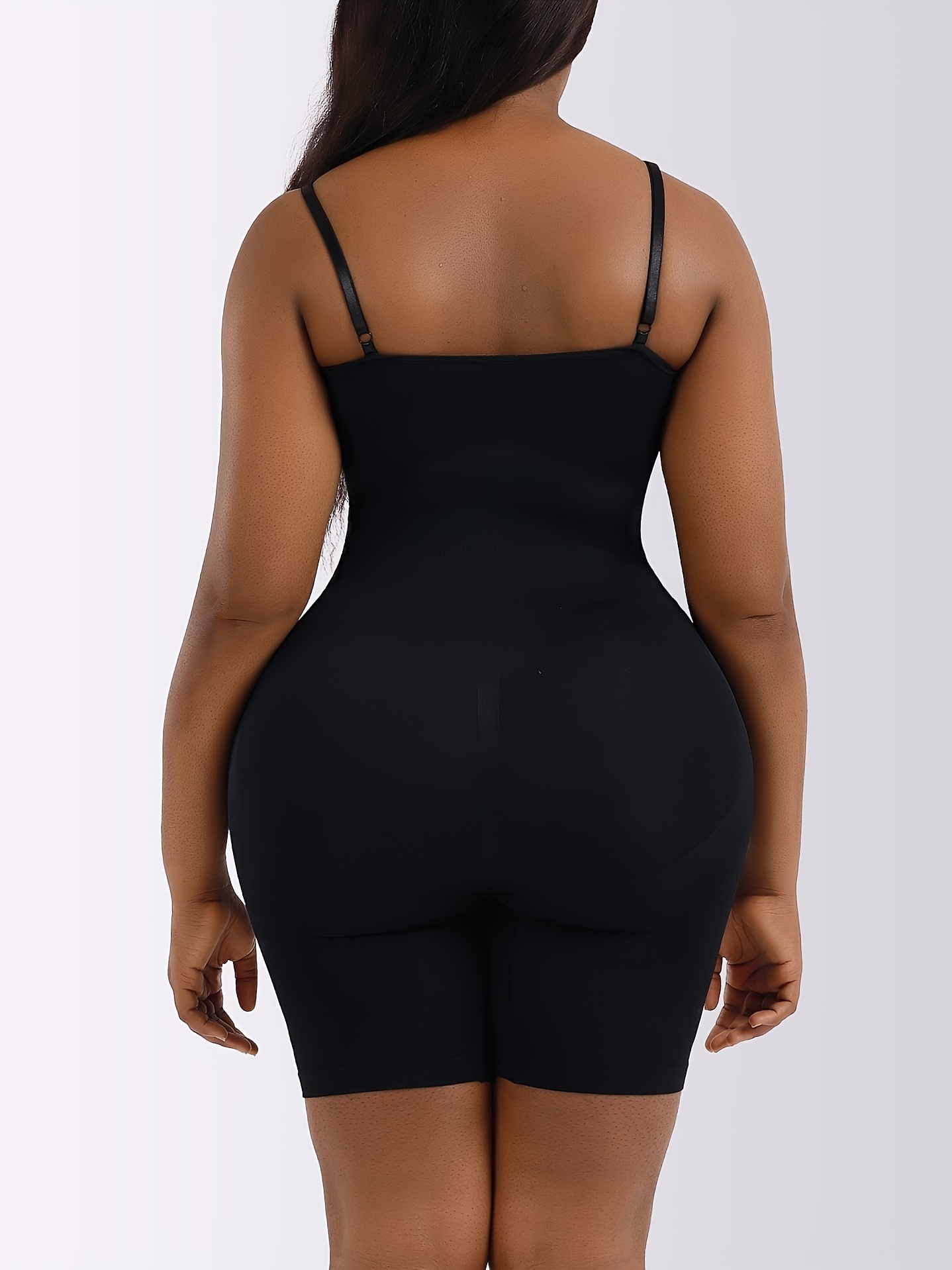Body-Shaping Jumpsuit Corset Support Chest Suspender Body Suit Crotch Row  Button Waist Buttock Lifting Pants (Color : Black, Size : XS)
