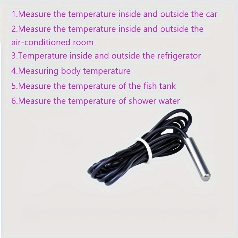 Thermometer, Embedded Waterproof Probe Thermometer, Thermometer For Fish  Tank, Refrigerator, Refrigeration Garage, Air Conditioning, Indoor And  Outdoor, Insulated Box Thermometer, Large Screen For Easy Operation,  Kitchen Gadgets - Temu