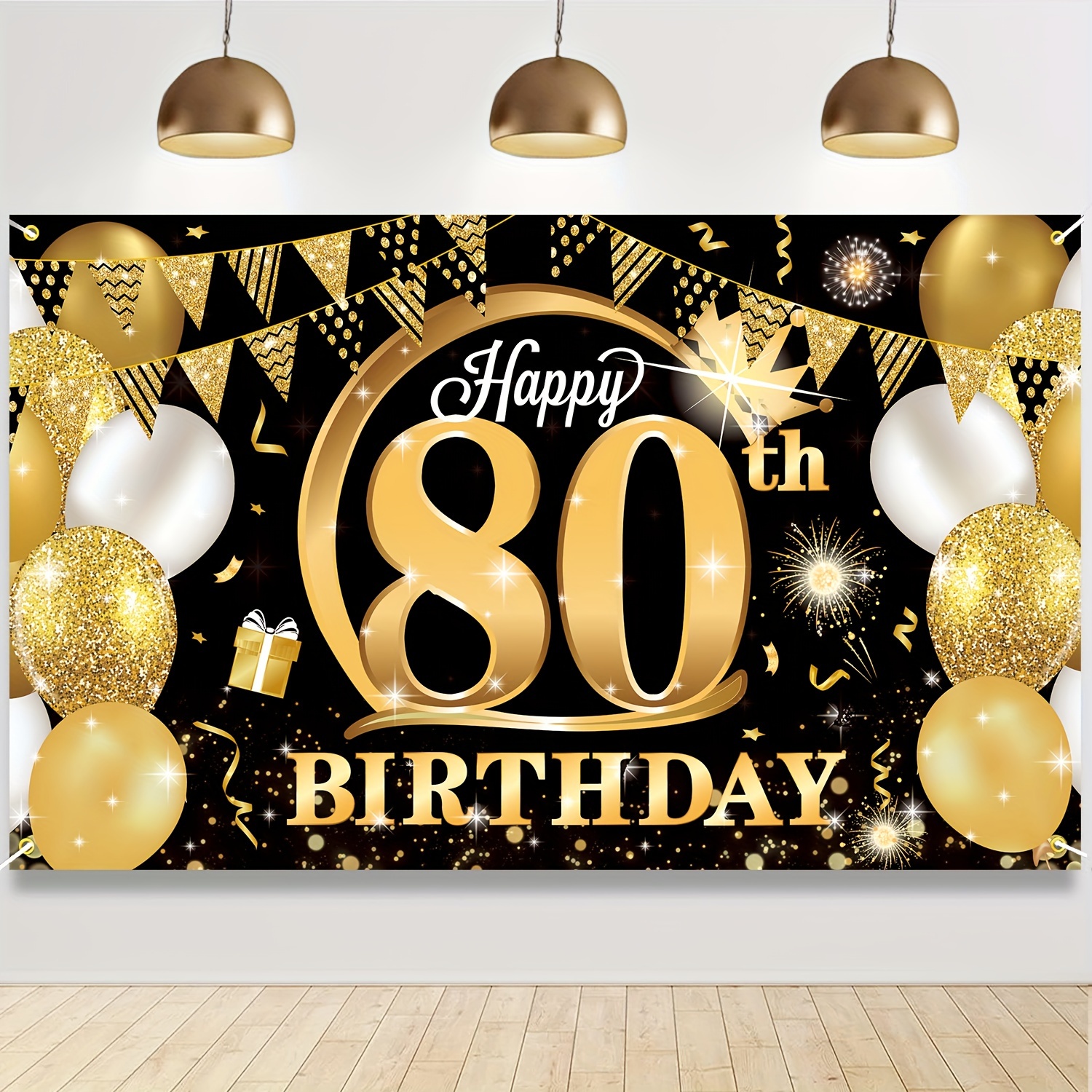 Big Dot of Happiness Adult 80th Birthday - Gold - Party Decorations -  Birthday Party Welcome Yard Sign