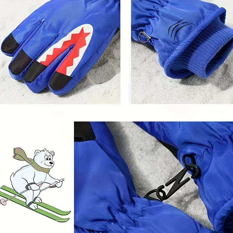 Children's Skiing Gloves Warm Thickened Waterproof Windproof - Temu