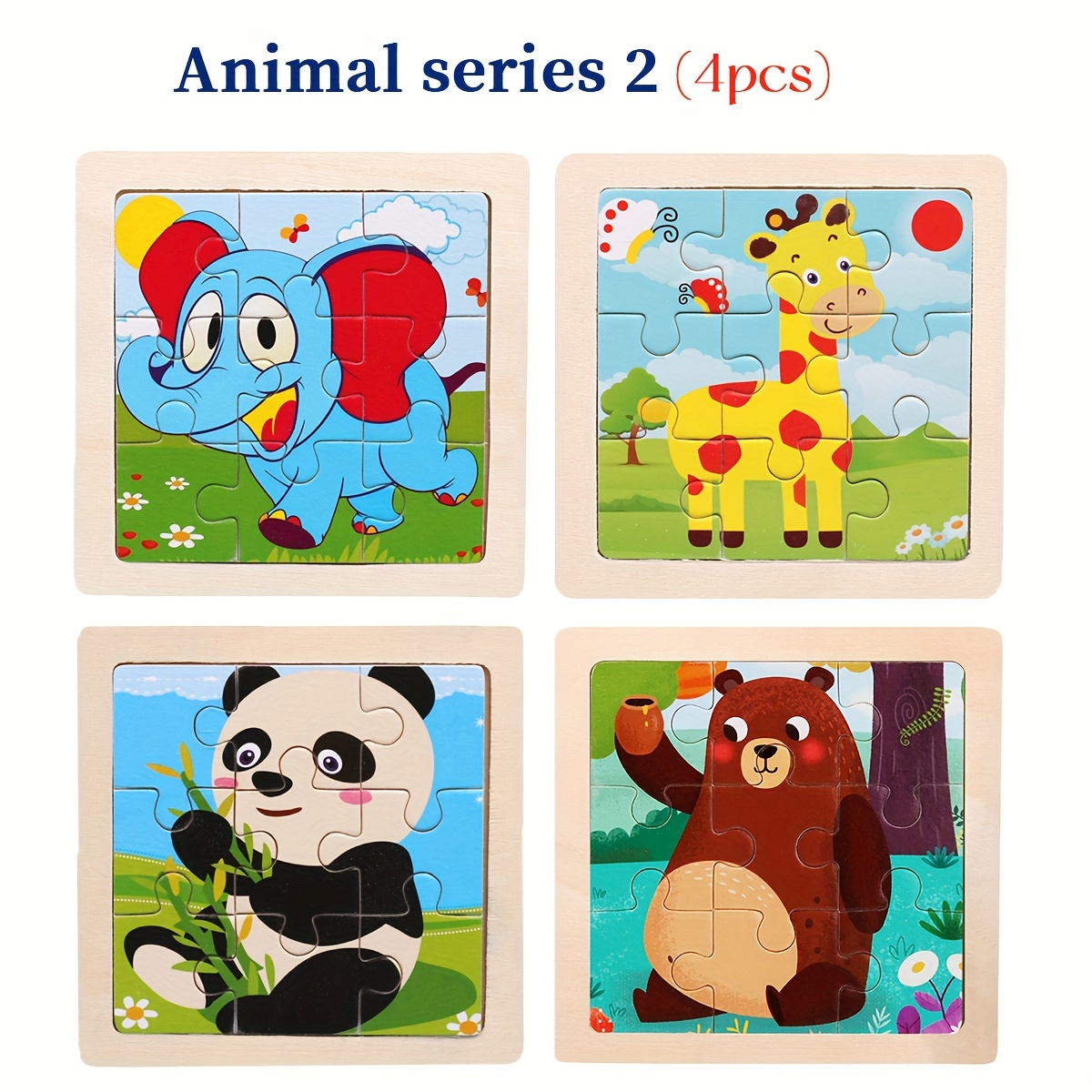 Wooden Puzzle 30 Pieces Animal Dinosaur Story Jigsaw Puzzle Cartoon  Preschool Children Baby Learning Puzzle Plane Puzzle Toy